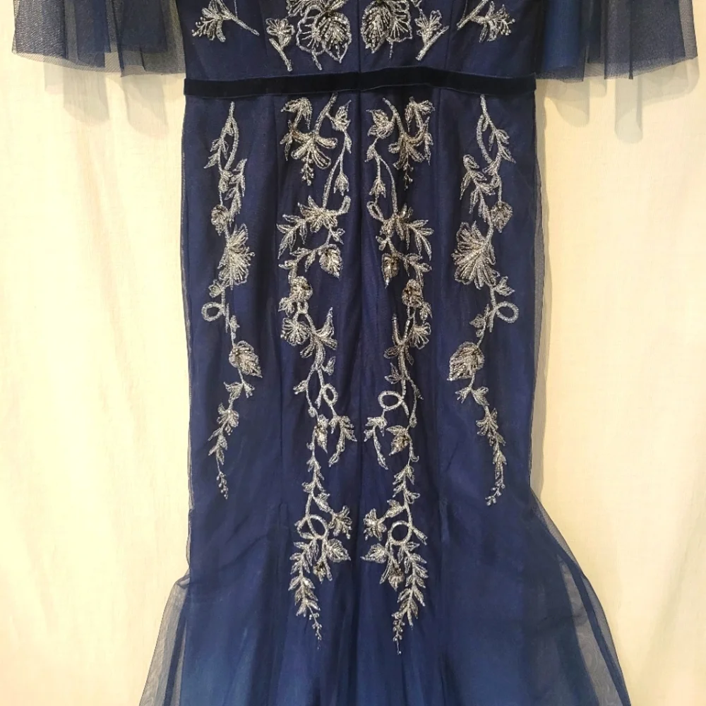 Marchesa Blue Ombre Evening Gown - Picture 9 of 11